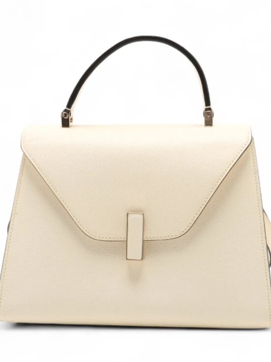 Valextra Handbags - The Valextra Medium Iside Leather Two-Way Handbag in Beige is a refined and eleg